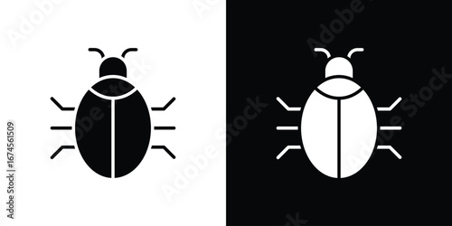 Bug icon. filled flat sign for mobile concept and web