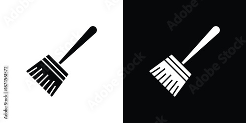 Broom icon. filled flat sign for mobile concept and web