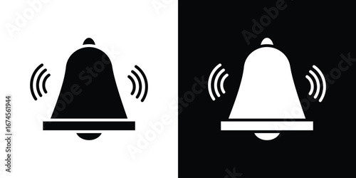 Bell ring icon. filled flat sign for mobile concept and web