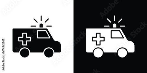Ambulance icon. filled flat sign for mobile concept and web