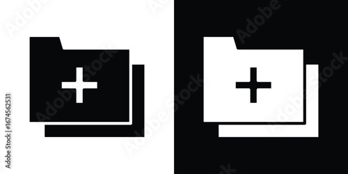 Add folder icon. filled flat sign for mobile concept and web