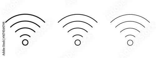 Wifi icon in linear versions. Editable line