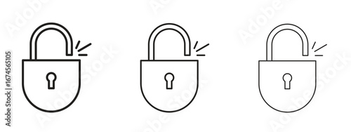 Unlock icon in linear versions. Editable line