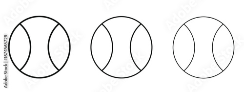 Tennis icon in linear versions. Editable line