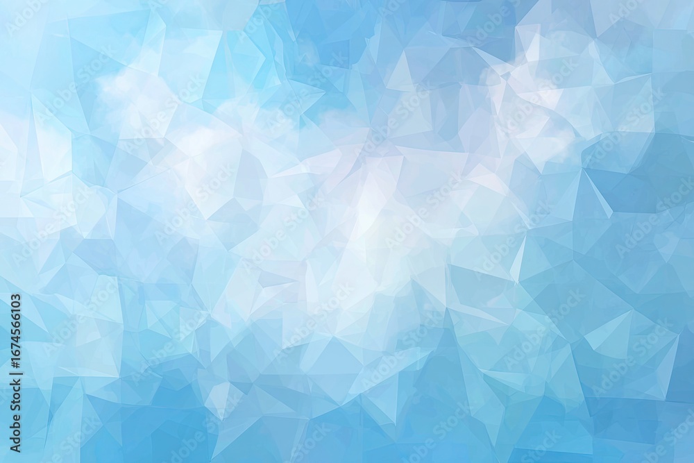 Fototapeta premium Abstract blue polygonal sky background; website design