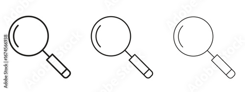 Search icon in linear versions. Editable line