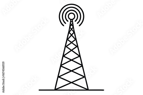 radio tower isolated on white