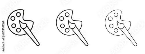Palette icon in linear versions. Editable line