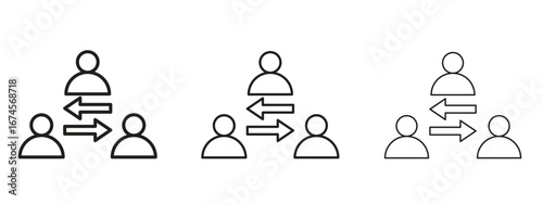 Mediator icon in linear versions. Editable line