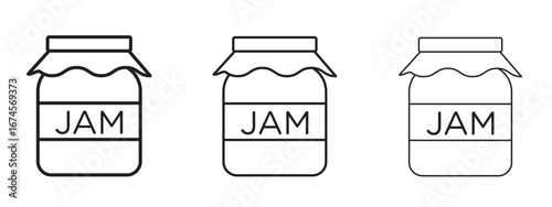 Jam icon in linear versions. Editable line
