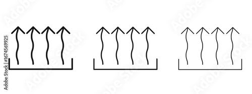 Heat icon in linear versions. Editable line