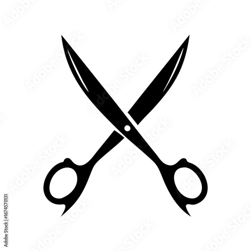 Vector art of crossed scissors icon, a simple and minimalist design for cutting and crafting