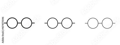 Glasses icon in linear versions. Editable line