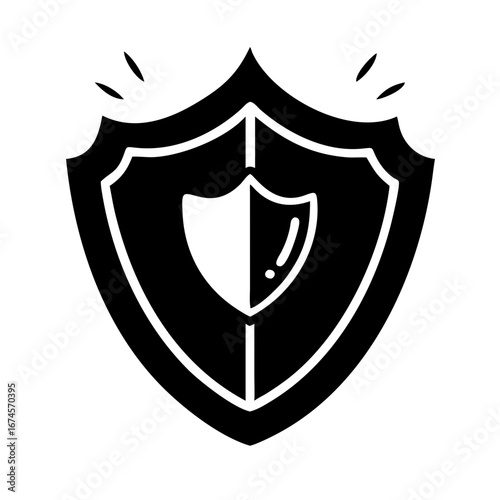 Vector art of hand drawn shield icon, representing security, protection, and a sense of handcrafted quality and safety