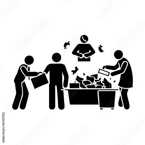 Illustration of people committing corruption and illegal activities