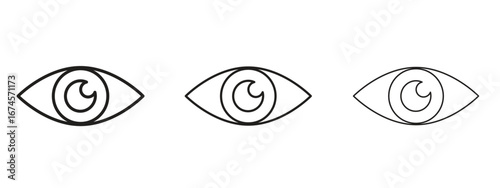 Eye icon in linear versions. Editable line