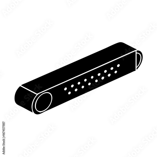 Vector art of black grater, a kitchen tool for grating cheese and vegetables with stainless steel for cooking