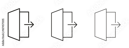 Exit icon in linear versions. Editable line
