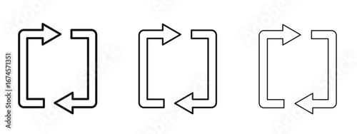 Exchange icon in linear versions. Editable line