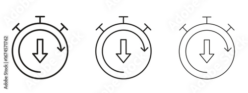 Down time icon in linear versions. Editable line