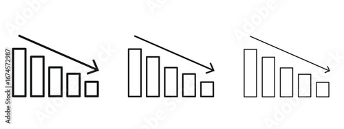 Chat arrow down icon in linear versions. Editable line