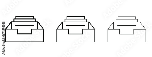 Archive icon in linear versions. Editable line