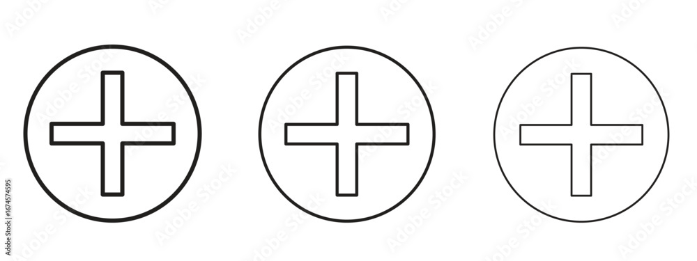 Fototapeta premium Add icon in linear versions. Editable line