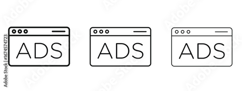 Ad icon in linear versions. Editable line