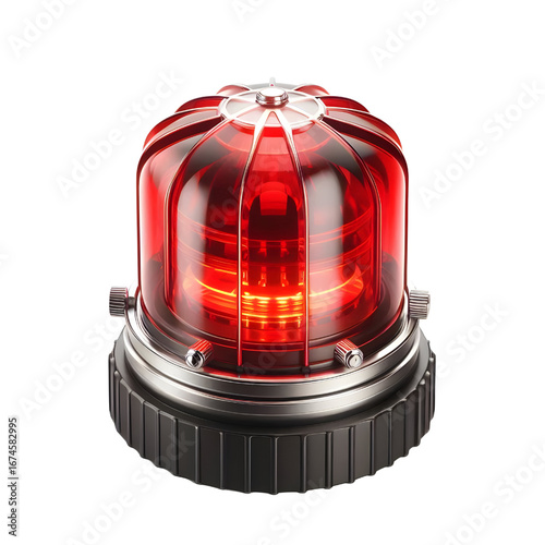 Red siren light isolate on White background