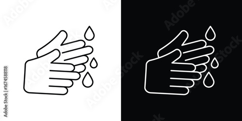 Wash your hands icon logo vector template