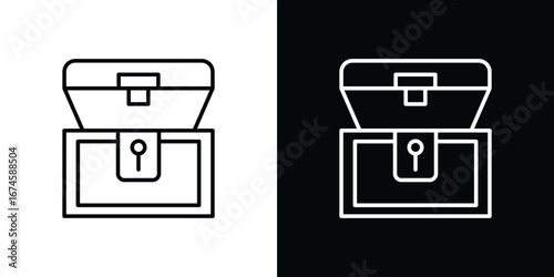 Treasure chest icon logo vector template