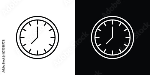 Time clock icon logo vector template