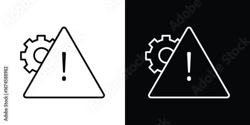 Technical warning icon logo vector template