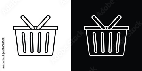 Shopping basket icon logo vector template
