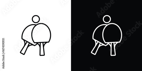 Ping pong icon logo vector template