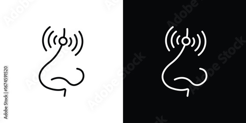 Nose pain icon logo vector template