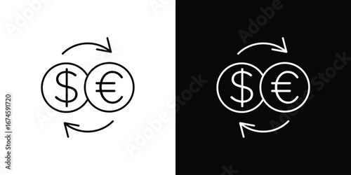 Money exchange icon logo vector template