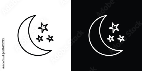 Moon stars icon logo vector template