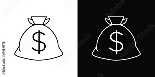 Money bag icon logo vector template