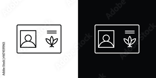 Medical marijuana card icon logo vector template