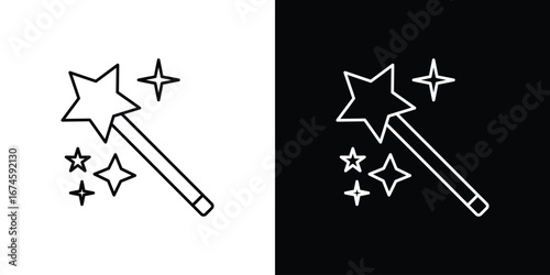 Magic wand icon logo vector template