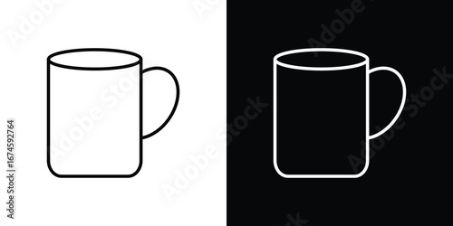 Hot coffee Mug icon logo vector template