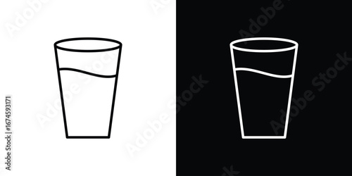 Glass icon logo vector template