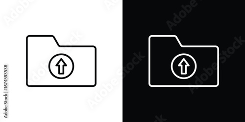 Folder upload icon logo vector template