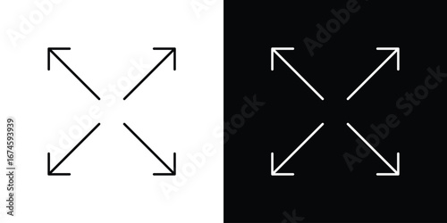 Expand arrows icon logo vector template