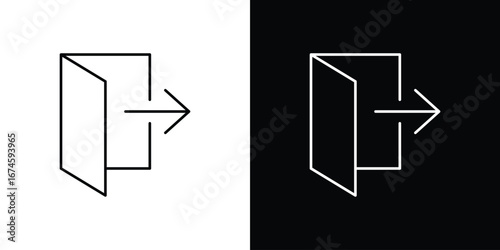 Exit icon logo vector template