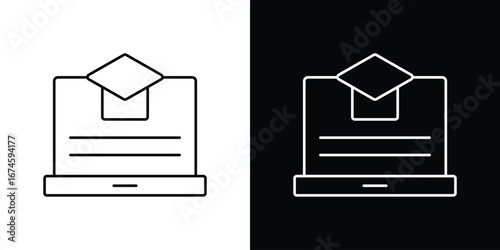 E learning icon logo vector template