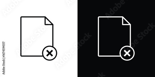 Delete Document icon logo vector template