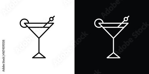 Cocktail icon logo vector template