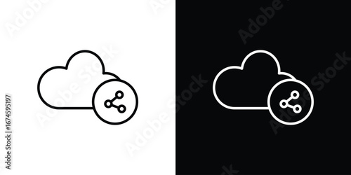 Cloud share icon logo vector template